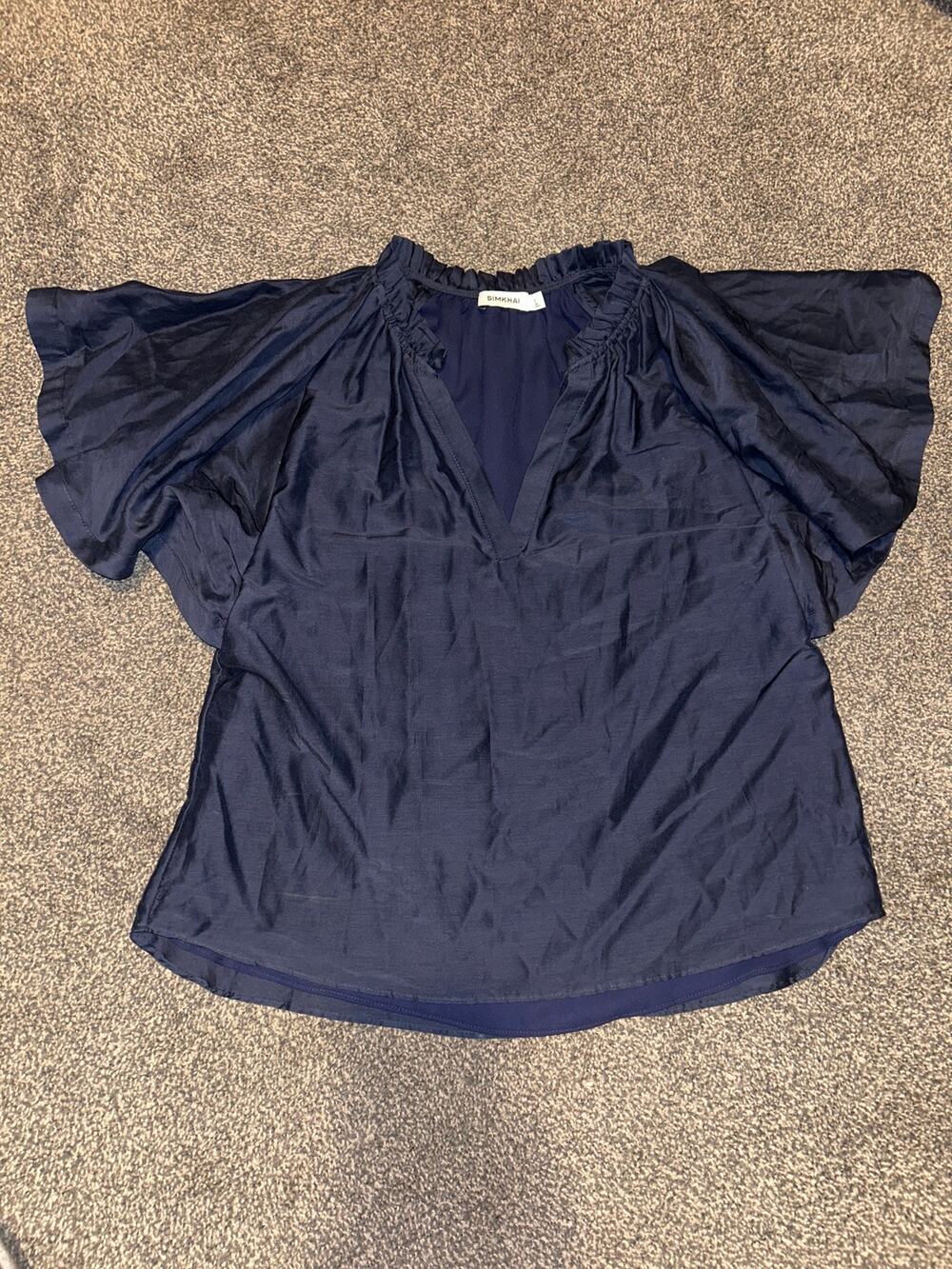 Jonathan Simkhai cotton blue blouse size small